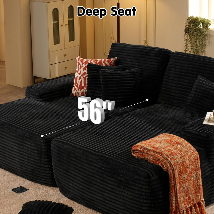 Black Boneless Sofa, Sleeper Couch, No Assembly Required